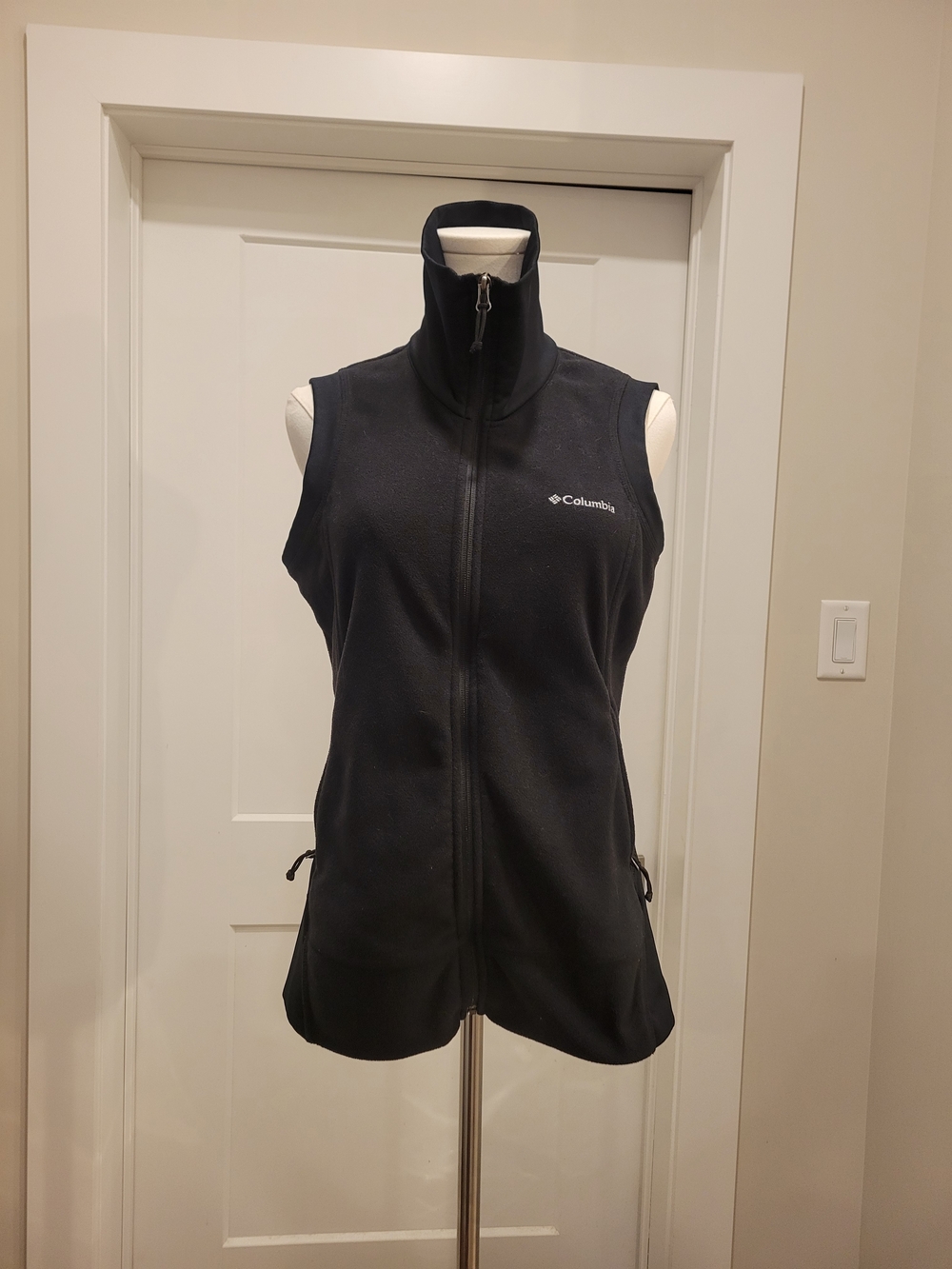 Columbia Black Fleece Zip-Up Vest, Size M